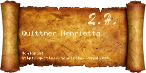 Quittner Henrietta névjegykártya